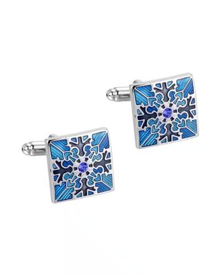 Stainless Steel Silver-Plated Cufflinks