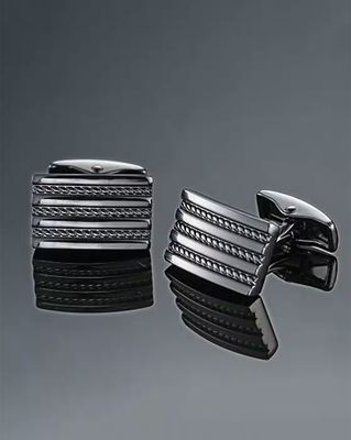 Striped Metal Cufflinks
