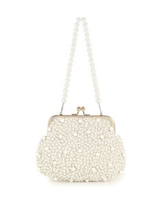 Embellished Clutch with Pearl Strap