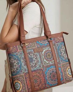 Women Printed Leather Tote Bag