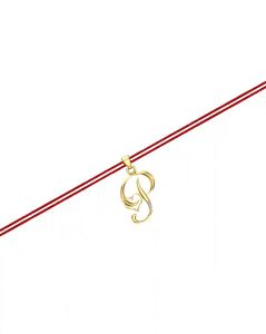 Yellow Gold Alphabet P Diamond Rakhi Pendant