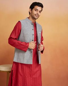 Men Regular Fit Nehru Jacket with Button Closure