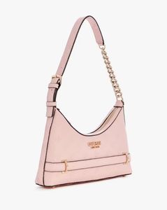 Logo Textured Zarela Top-Zip Shoulder Bag