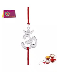 Stone-Studded Om Rakhi Bracelet