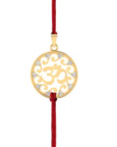 Yellow Gold Om Ganesh Rakhi Pendant