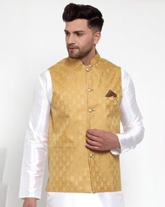 Floral Print Nehru jacket with Button Closure