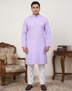 Men Floral Print Regular Fit Kurta with Pyjamas 