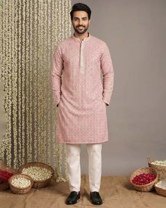 Men Regular Fit Kurta Pyjama Set
