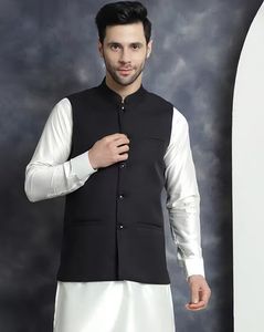 Men Regular Fit Sleeveless Nehru Jacket