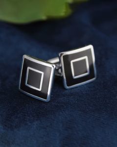 Geometric Pattern Square Shaped Cufflinks