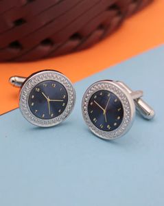 Silver-Plated Stone-Studded Cufflinks