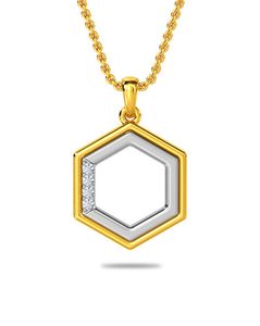 Unisex Diamond-Studded Gold Pendant