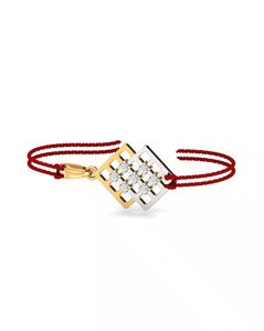 Mesh Yellow & White Gold Rakhi Pendant