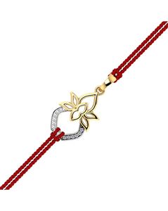Yellow Gold Kalash Diamond-Studded Pendant Rakhi