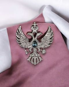 Eagle with Wings Crystal Brooch