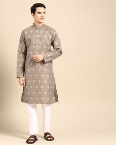 Men Geometric Woven Regular Fit Kurta & Pyjamas Set