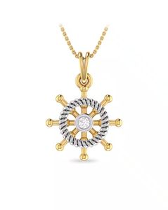 Captains Wheel Dual-Toned Diamond Pendant