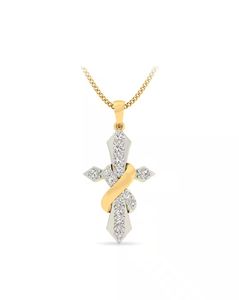 Messiah Cross Yellow Gold Diamond Pendant