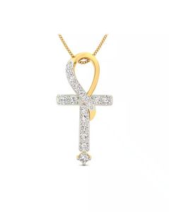 The Faith Cross Yellow Gold Diamond Studded Pendant