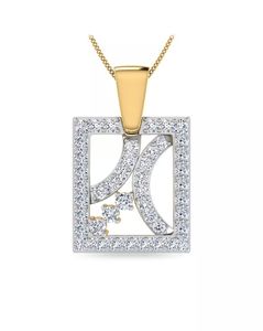The Iinesha Yellow Gold Diamond Studded Pendant
