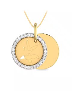 The Love Birds Yellow Gold Diamond Pendant
