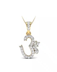 The Omkara Yellow Gold Diamond Pendant