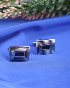 Shein Men Geometric Enamel Finish Slip on Cufflinks
