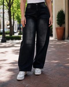 Shein Women Semi Elasticated Waist Panelled Mid Wash Jeans