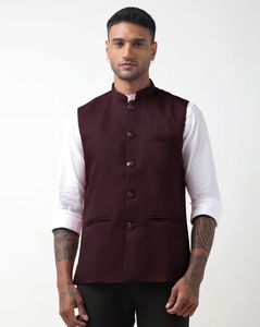 Men Mandarin-Collar Regular Fit Nehru Jacket