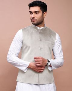  Men Slim Fit Velvet Nehru jacket