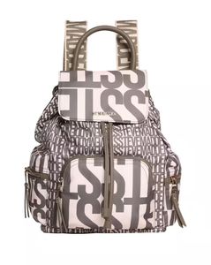 Women BSTIGMA Brand Print Backpack - Olive