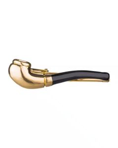 Men Brass Smoking Pipe-Shaped Tie Pin