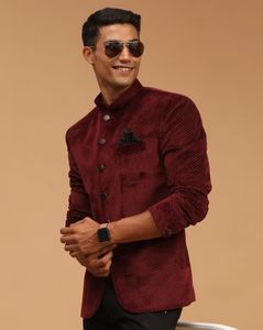 Men Micro Print Regular Fit Nehru Jacket