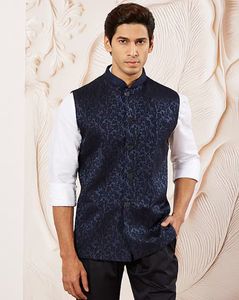 Men Printed Regular Fit Nehru Jacket