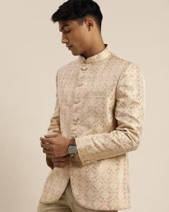 Woven Jodhpuri Jacket with Welt Pocket
