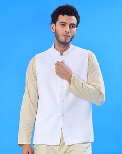 Men Regular Fit Nehru Jacket with Welt Pockets